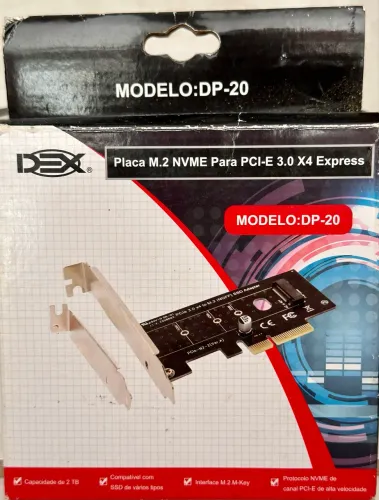 Adaptador PCI-Express para SSD M.2 NVMe - Dex DP-20