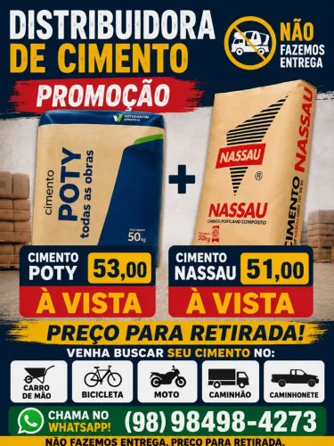 Cimento na promoção