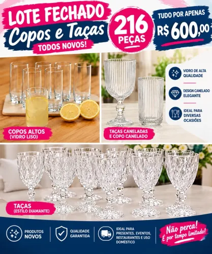Lote de copo e taças