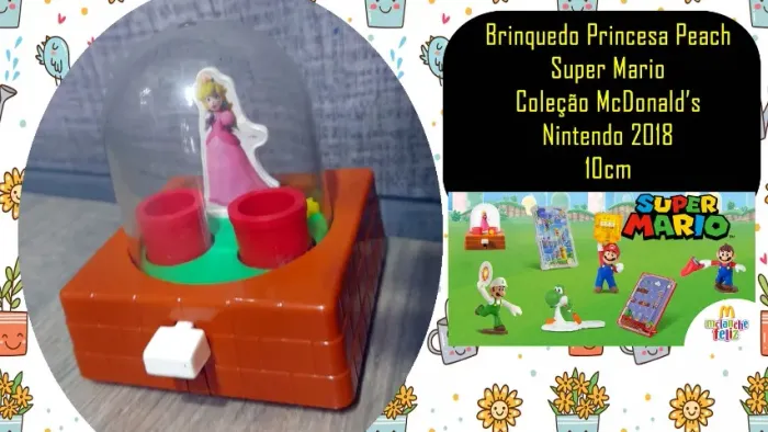 Brinquedo Princesa Peach Super Mario Coleção McDonald?s Nintendo 2018