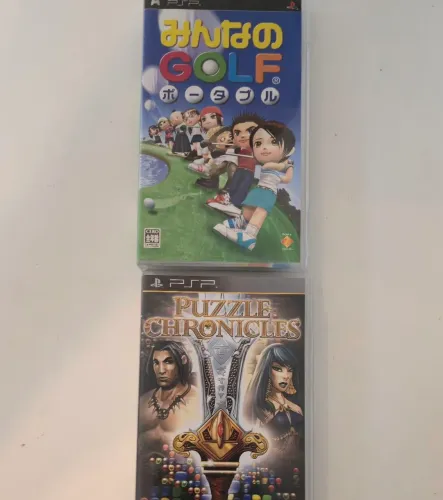 Lote Jogos PSP Original - Puzzle Chronicles + Hot Shots Golf (Importado)