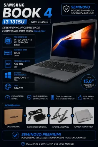 NOTEBOOK SAMSUNG GALAXY BOOK 4 - Estado de Novo