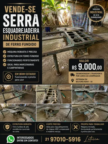 Serra esquartejadeira com mesa