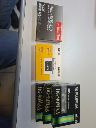 Fitas - DAT DDS, lacradas, "HP" "imation" e "Fugifilm" - 5 unidades