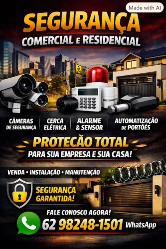 Venda, instalação e manutenção em segurança eletrônica(Câmeras,alarme,cerca elétrica, etc