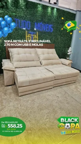 Sofá retrátil e reclinável 