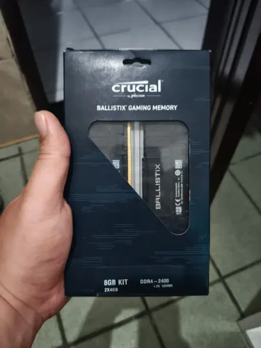 Memória Crucial Ballistix - 8 GB (2x4), 2400 MHz, DDR4, CL16, Preta