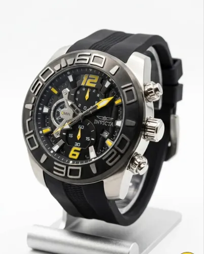 Relógio Invicta Bolt Zeus Original Cronógrafo 52mm Preto Amarelo Novo