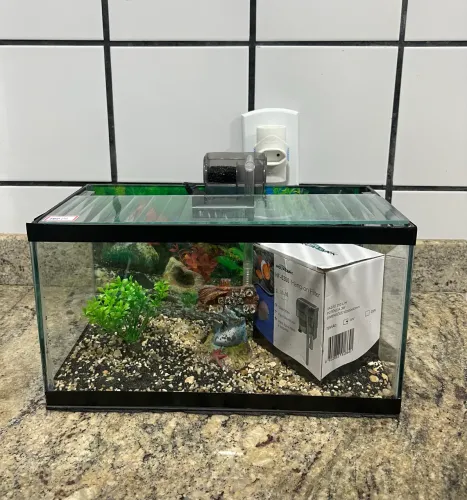 Aquário Completo Nano 12L com Filtro Cascata + Brinde- SIM, está disponível!