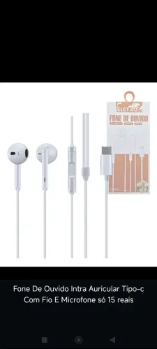 Fone De Ouvido Intra Auricular Tipo-c Com Fio E Microfone Es