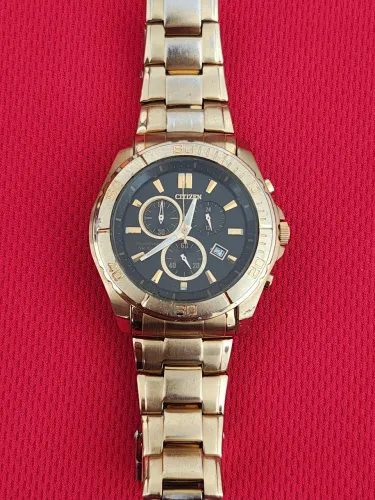 Relógio Citizen cronógrafo AN7102 Dourado F500