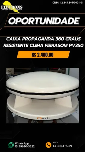 Caixa de Propaganda 360° Graus Fibrasom PV350
