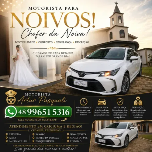 Chofer da Noiva em Criciúma | Motorista para Casamentos no Sul de SC - Artur Pasquali