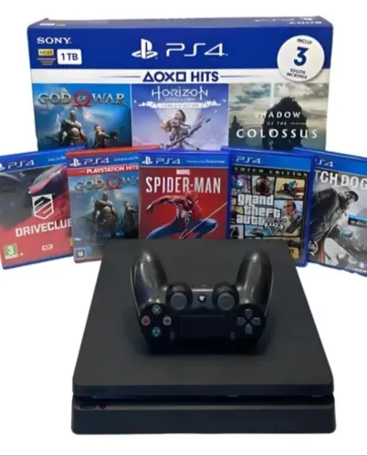 Ps4 Slim Playstation 4 + Jogo E Controle Garantia (Recondicionado)