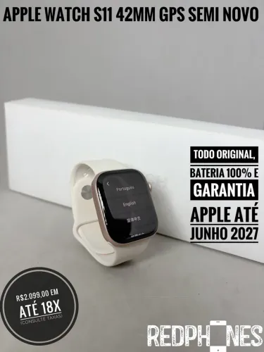 Loja física. Aceitamos trocas. Apple Watch S11 42mm 100% na garantia Apple