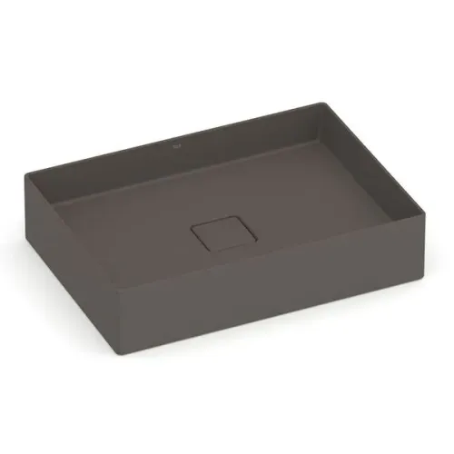 Cuba para Banheiro de Apoio Louça Retangular Cafe 51x36cm Terra Roca