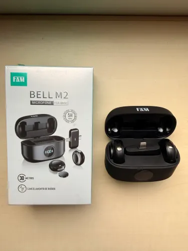 Microfone de Lapela Sem Fio Duplo FAM Bell M2