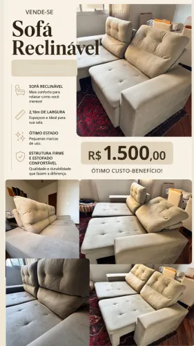 Sofá Retrátil 2.10 (BH) abaixou R$1.150,00