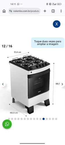 Fogão esmaltado 4 bocas Consul novo