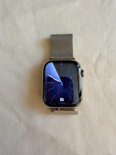 Apple Watch Series 9 45mm Aço Inox Gold Cellular + Milanese Original - 97%