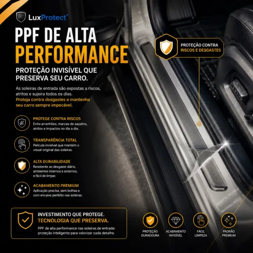 PPF Protetor de Soleiras - Evite Riscos e Desgaste na Entrada do Carro!