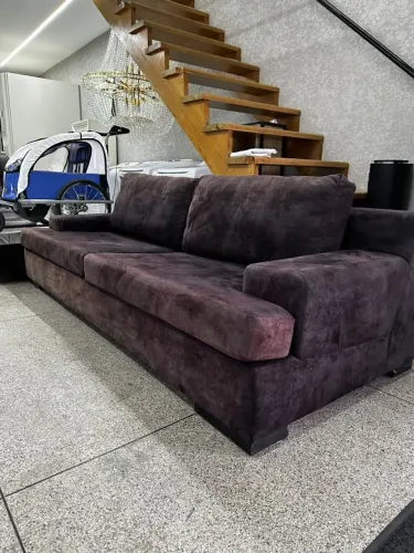 SOFÁ FIXO SIERRA MÓVEIS, COR VINHO  