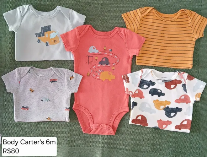 5 Bodys Carter's 6m Menino
