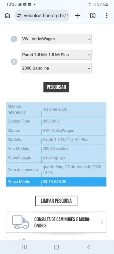 Volkswagen Parati 1.8 MI/ 1.8 MI Plus 2001