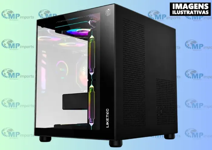Loja MP Imports: Gabinete Gamer, M-ATX, Mini Tower, em Vidro Temperado, Sem FANs, Preto