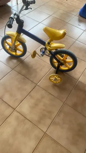 Bicicleta aro 12 infantil azul/amarelo