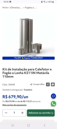Kit instalação canos inox 110mm