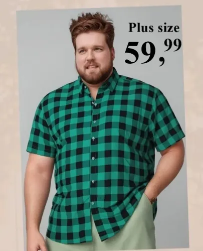 Camisa xadrez plus size