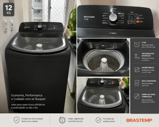 Máquina de Lavar Brastemp 12kg ótimo estado e funcionando perfeitamente