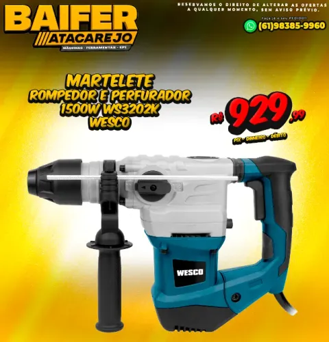 Martelete Rompedor E Perfurador 1500w Ws3202k Wesco