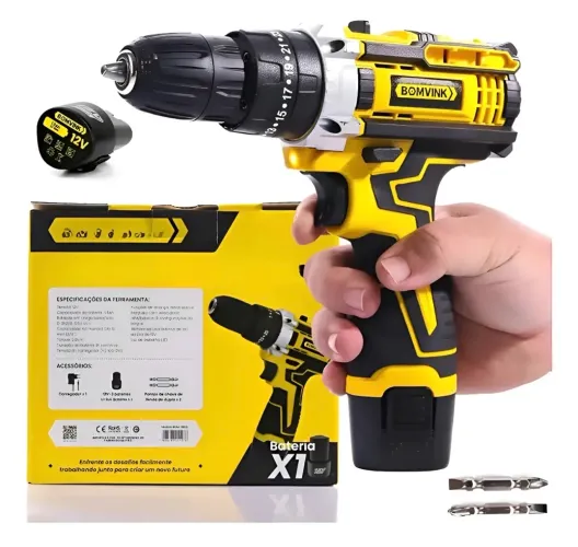 Parafusadeira 12v Bomvink X1 Bom-9960 Bateria