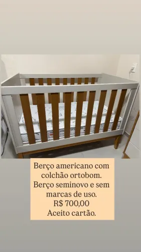 Berço americano com colchão ortobom