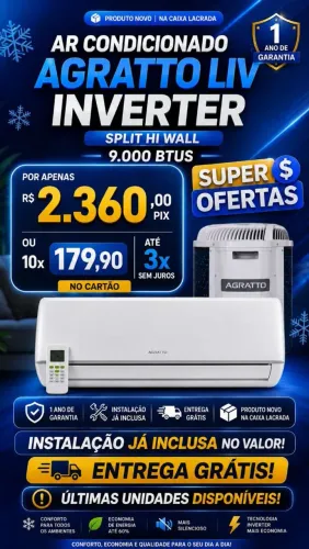 Ar condicionado Agratto 9k inverter