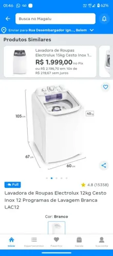 Lavadora Eletrolux 12k