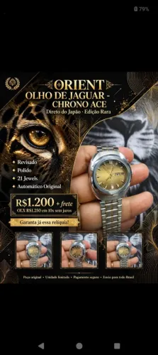Relógio Orient olho de jaguar JDM