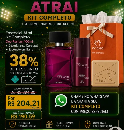 Kit Essencial Atrai masculino, Desodorante e Sabonete