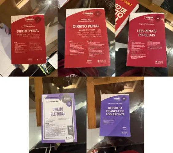 Lote 5 Livros Sinopses para Concursos Juspodivm - Penal, Eleitoral, ECA