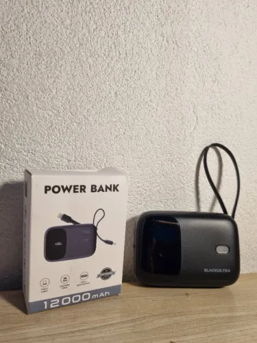 Carregador portatil power bank cabos tipo c e iphone 12000 mAh carregamento rapido