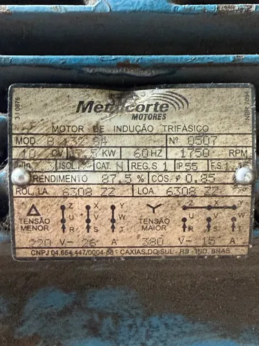 Motor elétrico 10CV 220/380 trifásico 1750 rpm