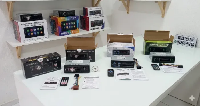 som , rádio , mp3 , bluetooth para veículo a pronta entrega !