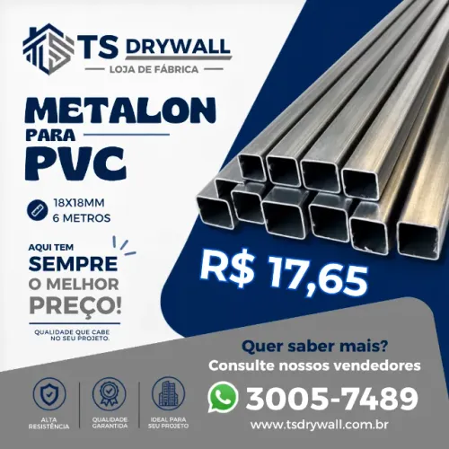Metalon para PVC 18X18MM / 6M