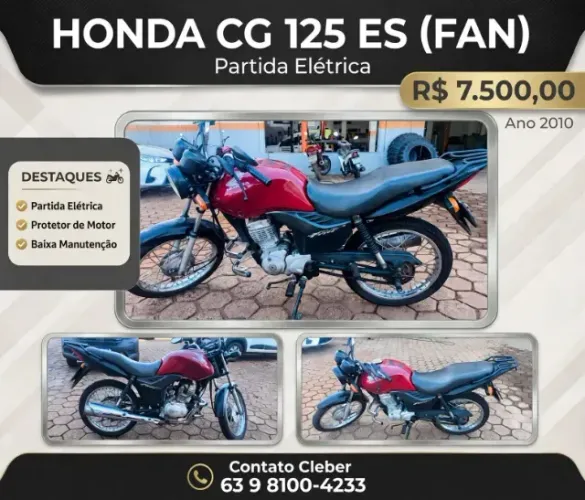 HONDA CG 125 ES FAN 2010 - COMPLETA E PRONTA PRA RODAR!