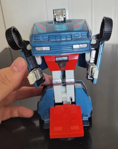 Carro Boneco Transformers Auto Change Vintage anos 80 Azul Não Funciona sem Controle