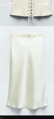 Saia Cetim Zara - Of White - Novo