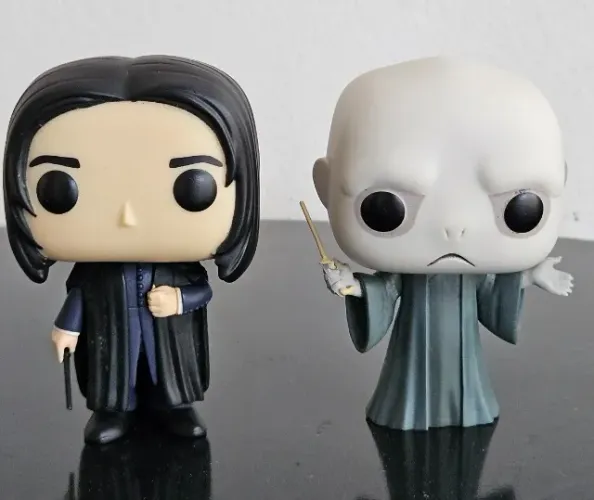 05 Funkos Originais Saga Harry Potter: Lucio Malfoy, Draco, Snape, Voldemort e Bellatrix