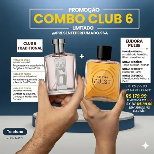 Combo Eudora Club 6 + Eudora Pulse Original Lacrado